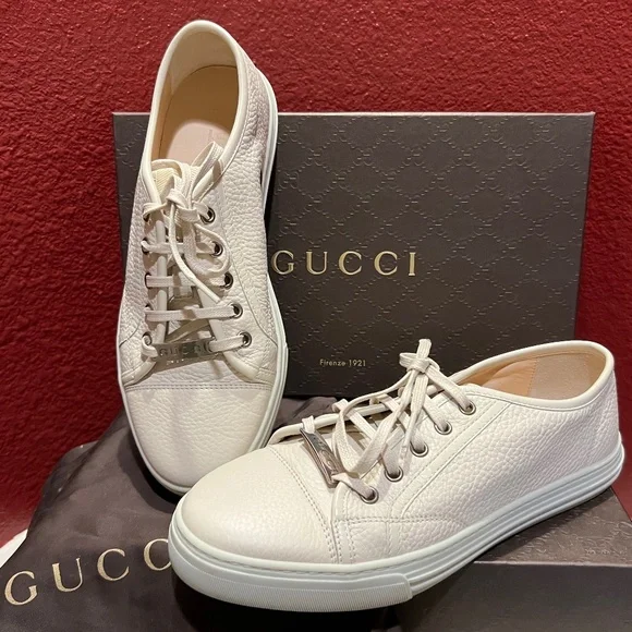 Brand New Gucci leather sneaker in mystic white GUCCI Z1298 Women main image 3